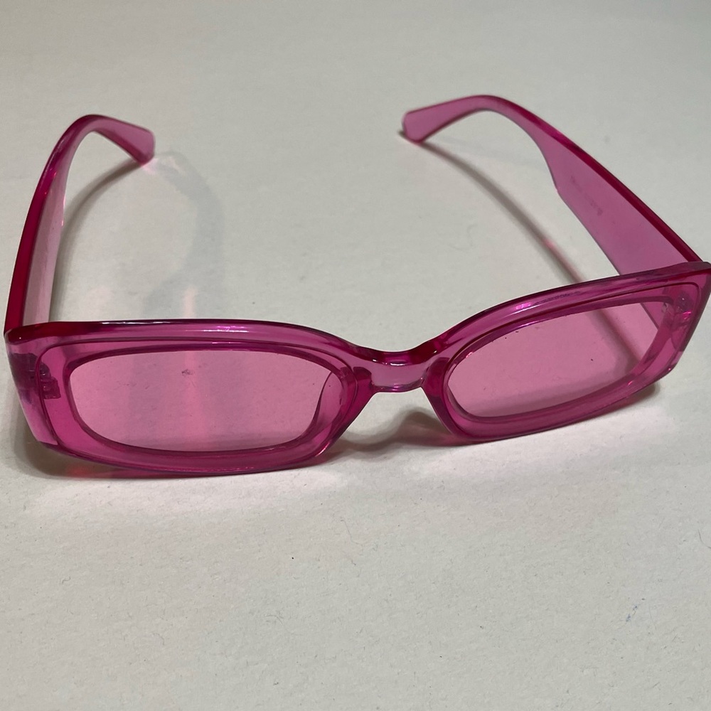 Pink Rectangular Sunglasses - Picture 5 of 5